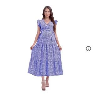 Isabel maternity Striped blue and White Maxi Dress